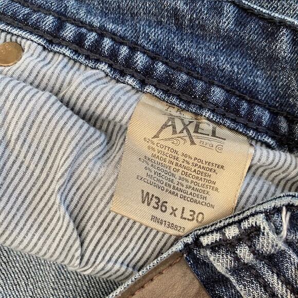 TK Axel Straight Leg Blue Jeans - Size 36x30 - Picture 6 of 6